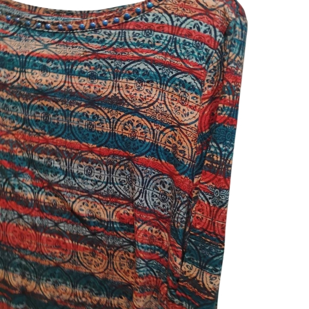 Ruby Rd. Multicolor Patterned Long Sleeve Top - Picture 6 of 11
